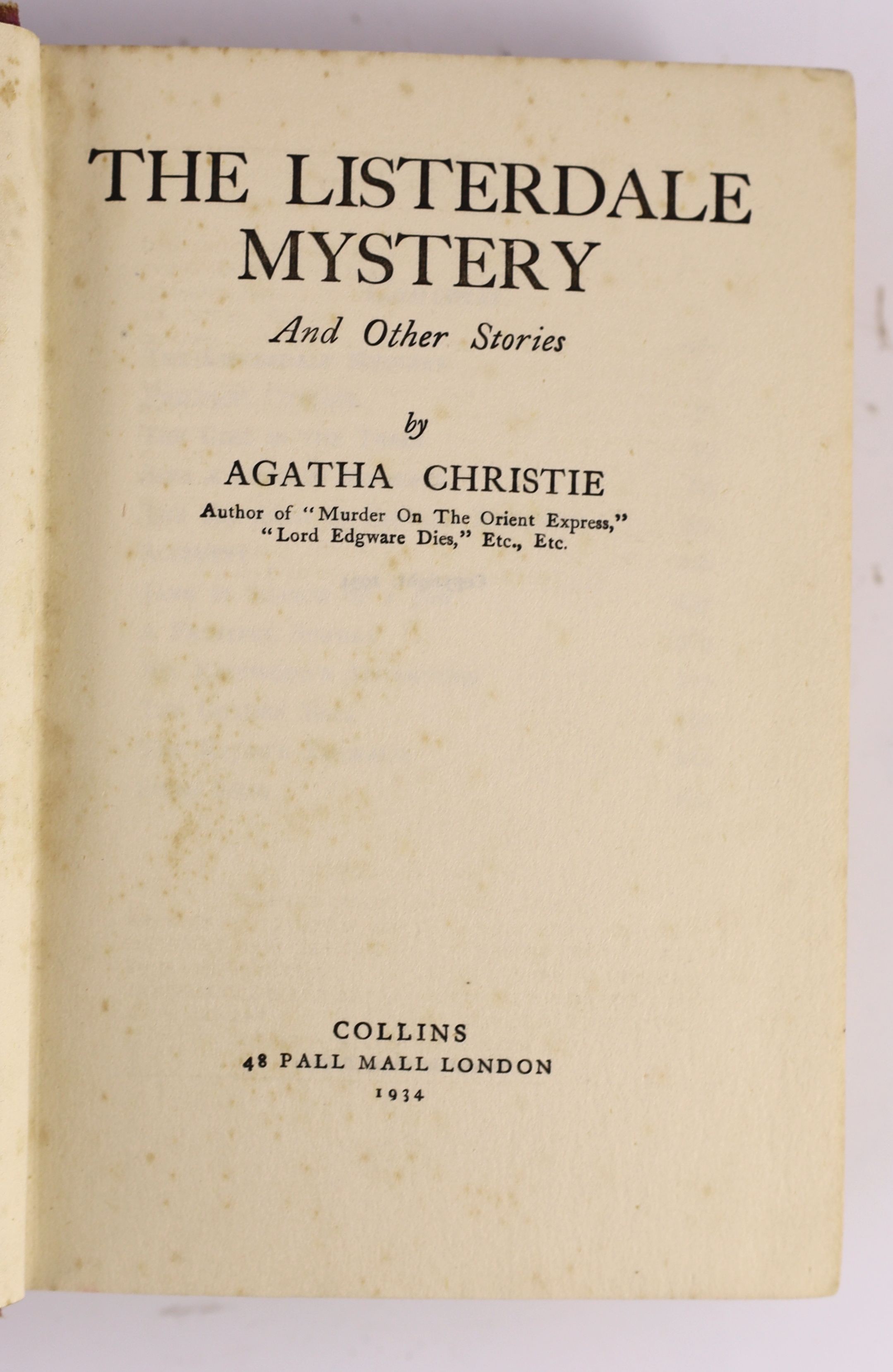 Christie, Agatha - The Listerdale Mystery, 1st edition